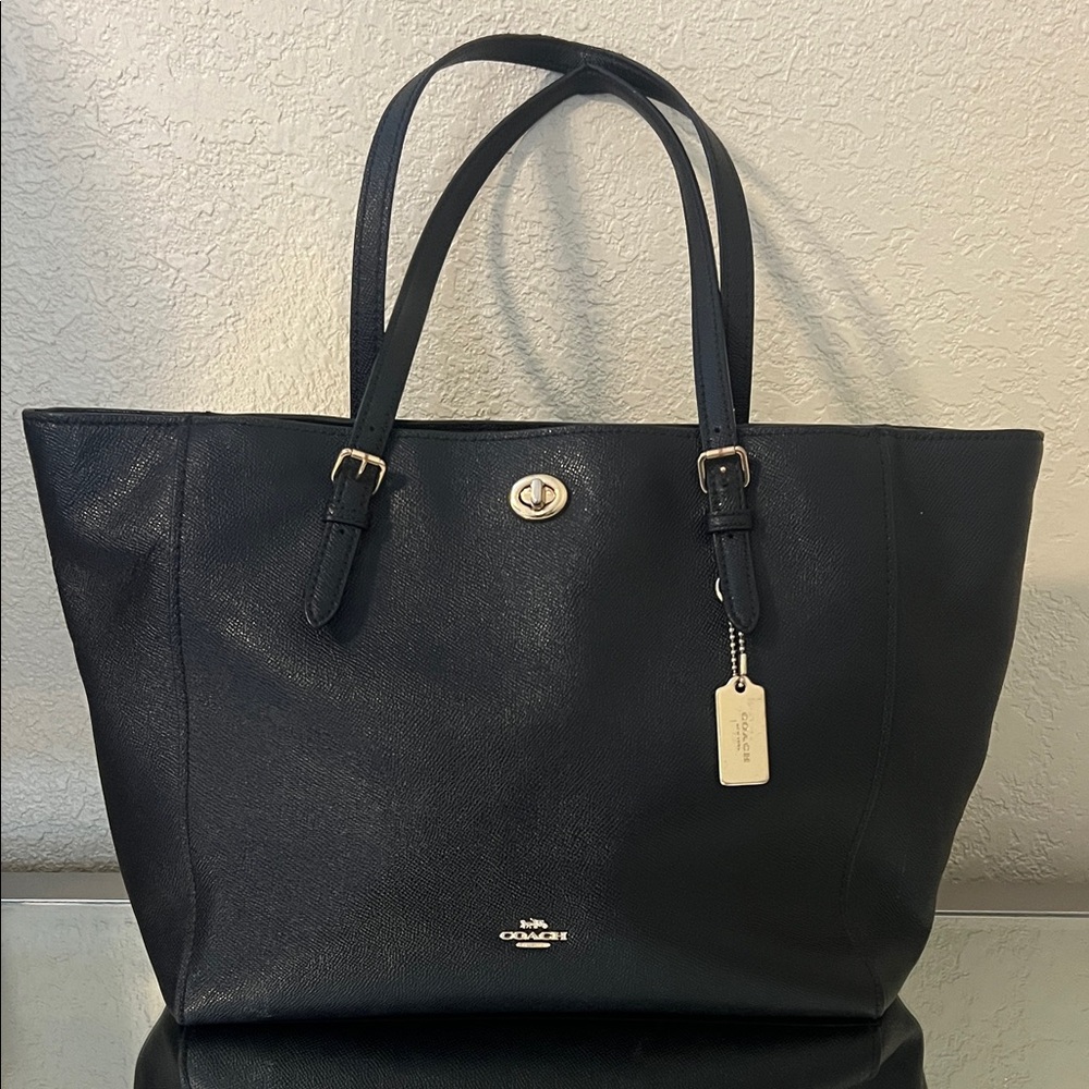 Coach Black Leather Tote